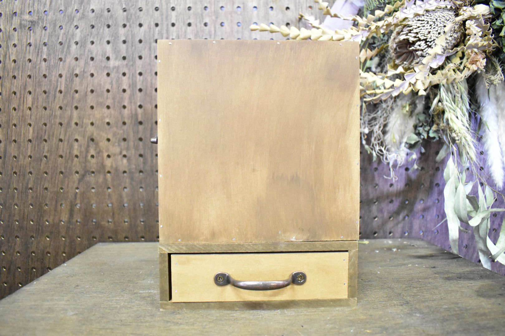 ３連ボックス扉 アクセサリー収納ケース ウォルナット色