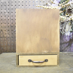 ３連ボックス扉 アクセサリー収納ケース ウォルナット色 1枚目の画像