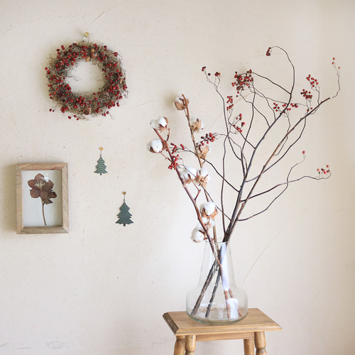 ドライフラワー】野バラの実のリース ◇大人気の赤い野バラの実