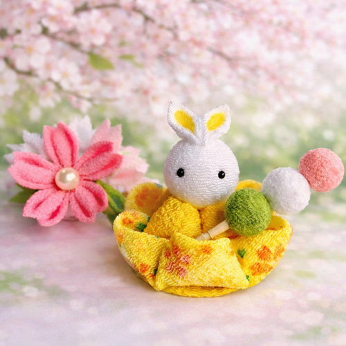 お花見 うさぎ ちりめん細工 桜 さくら お団子 可愛い かわいい つまみ