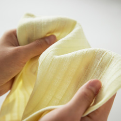 【雫～SHIZUKU～】 よれないガーゼハンカチ　大阪の特産野菜で染めた 吸水の良い泉州こだわりタオル 2枚目の画像