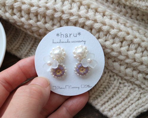 華やか刺繍を耳元に★25SS MACON&LESQUOY Nenuphars イヤリング 華やか刺繍を耳元に☆25SS MACON&LESQUOY Nenuphars イヤリング