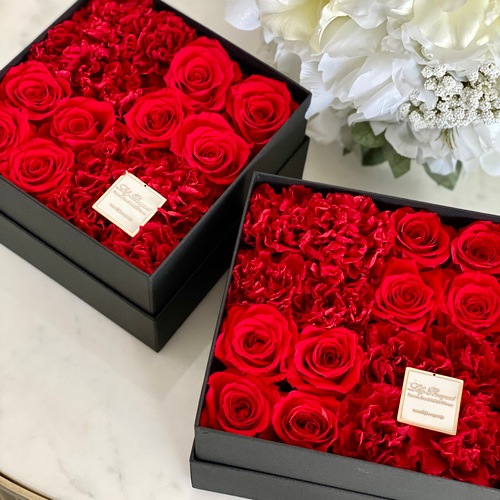 ボックスフラワー ボックスアレンジメント プリザーブドフラワー 誕生