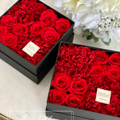 ボックスフラワー ボックスアレンジメント プリザーブドフラワー 誕生