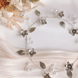 flower pearl ヘッドドレス　gold/silver 小枝アクセサリー 7枚目の画像