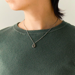 ◆錫 (スズ) × silver ネックレス【Stamped Tin Necklace #Horseshoe】 7枚目の画像