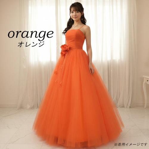 クラレナの サーモンオレンジ ラメ カラードレス 9-13号【中古】 クラレナの サーモンオレンジ ラメ カラードレス 9-13号【中古】 楽天