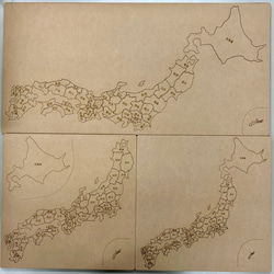 レーザー加工機で作った木製日本地図パズルⅠ【MDF】 5枚目の画像