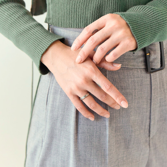 錫 x 銀戒指 [窄板錫戒指] 刻名字 第5張的照片