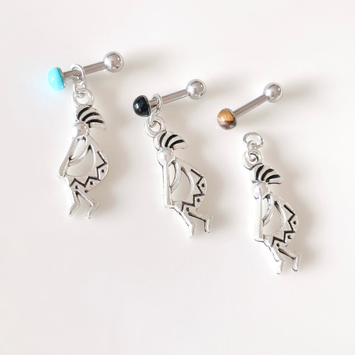 ココペリ 天然石 エスニック 2way仕様 ボディピアス 14G 16G 18G 軟骨