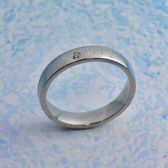 刻印が10文字まで無料・おふたりの誕生石を無料でセット 安心安全のステンレスペアリング 結婚指輪 ウェディング 4枚目の画像