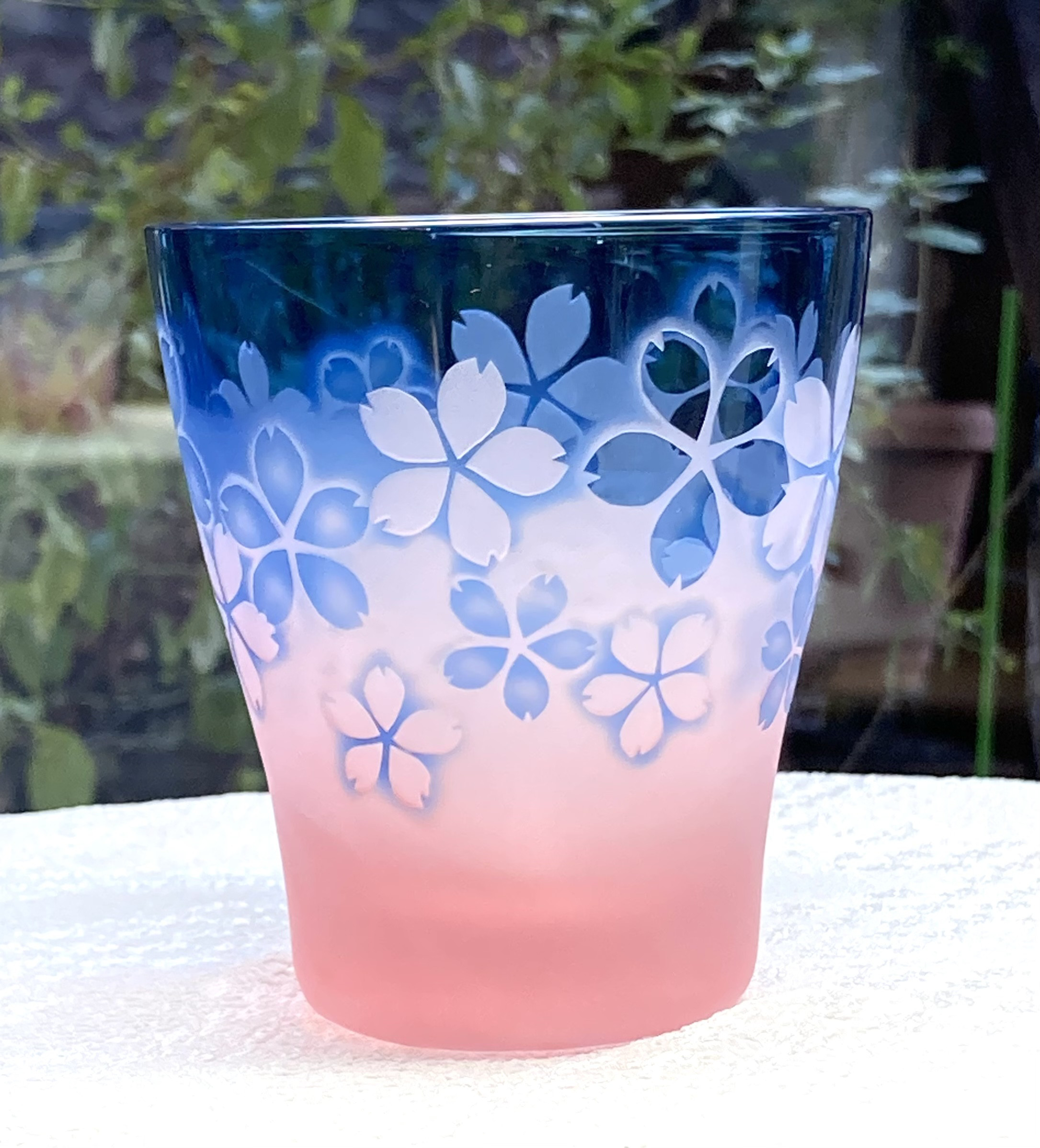 さくら満開フリーグラス A　薄ピンク×青　（1個）