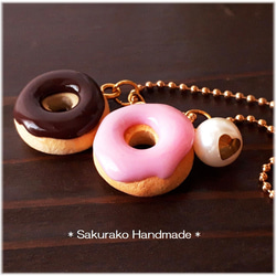 ◇小さなチョコがけドーナツ◇選べる金具◇キーホルダー・マルチ