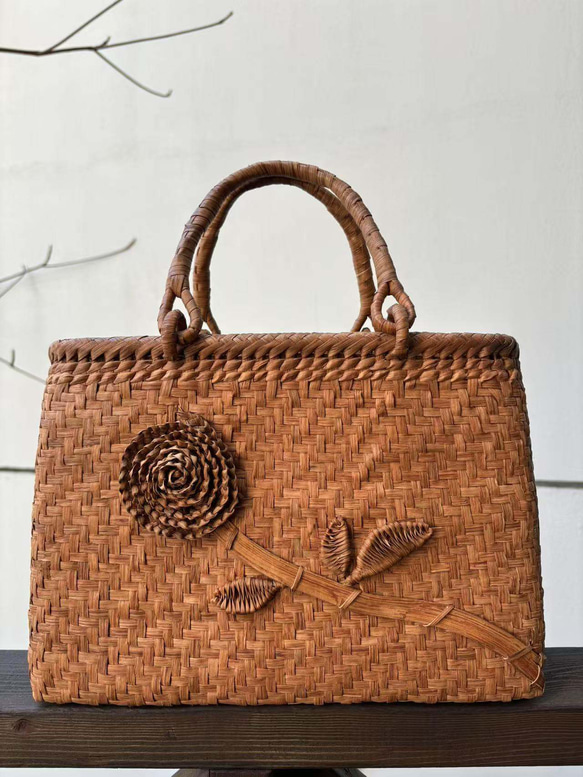 山葡萄 山葡萄かごバッグ 手作り 内布あり オリジナルデザイン かご