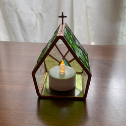 [CELTIK Spring  ] 【Small church】 　LED専用ドルホルダー・ステンドグラス 8枚目の画像