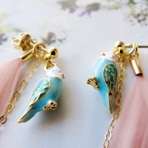 残り僅か青い鳥 the blue bird of happiness ピアスorイヤリング 残り僅か青い鳥 the blue bird of happiness ピアスorイヤリング