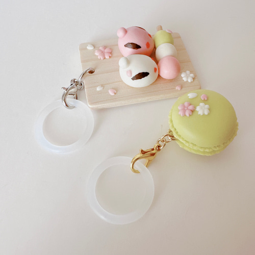 さくら和マカロン❤︎ストラップ/チャーム/めじるしアクセサリー