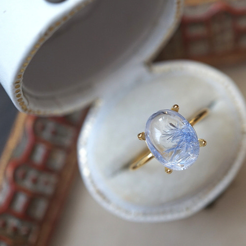 高品質　デュモルチェライトインクォーツ　リング　花具合がいいです　　2 デュモルチェライトインクォーツリング – Haruka Ozone online store