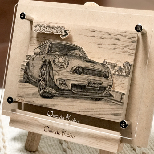 オーダーメイド【木アート画】Sサイズ（額含む）～手描き＆立体