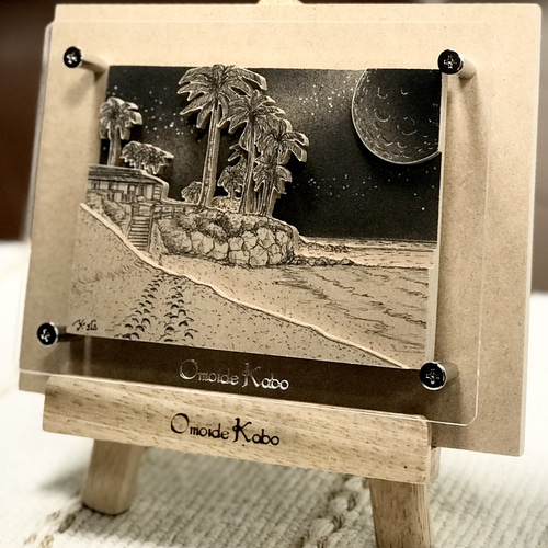 オーダーメイド【木アート画】Sサイズ（額含む）～手描き＆立体