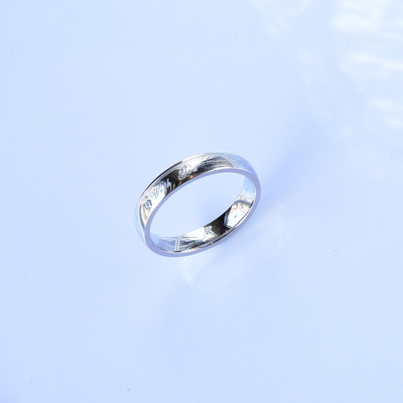 【単品】刻印・誕生石込み あなたとともに ３カラーからオーダー 安心安全のステンレスリング 婚約 結婚指輪 2枚目の画像