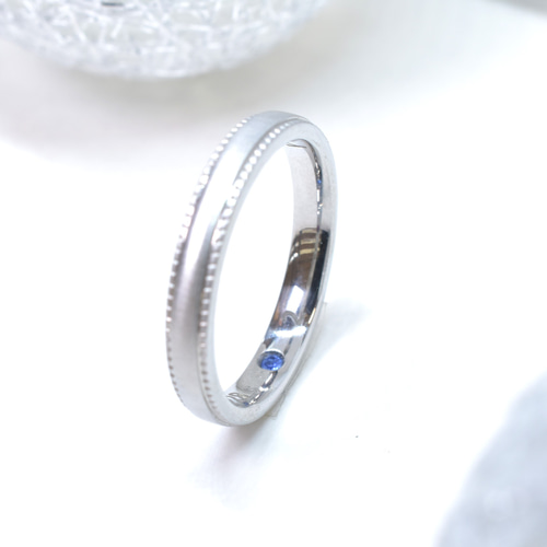 刻印10文字無料 シルクマット加工ミル打ちペアリング 結婚指輪