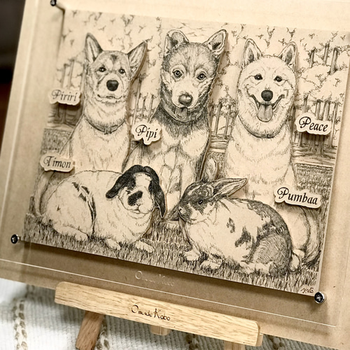 フォロワー様は価格から10％OFF【ペット画オーダー制作（A5用紙　１匹描き）】 ペット画ミニサイズ】オーダー制作 犬 猫 動物 イラスト