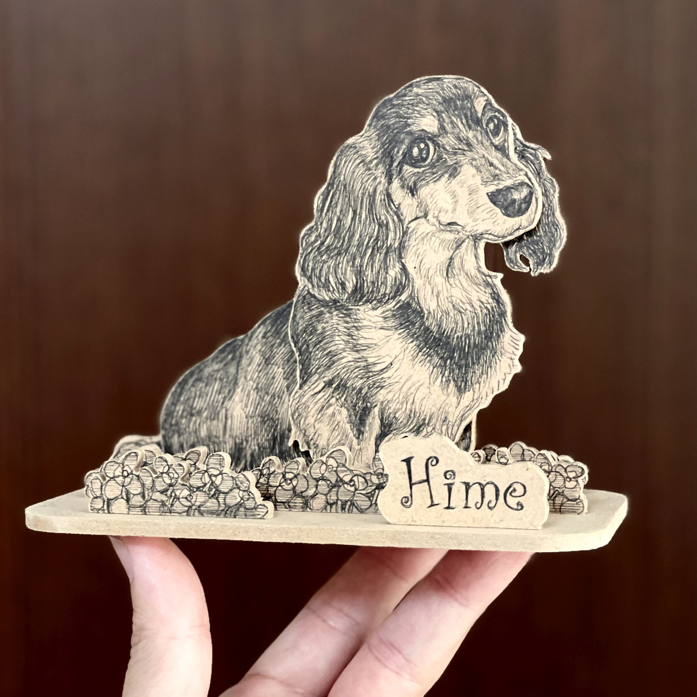 マスミアート陶板画 犬 オーダー額付き オリジナル ペットオーダーメイド オリジナルアートフレーム A4