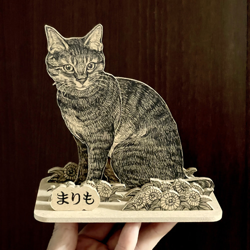 原画】黒猫ちゃん、桜の下で… パステルアート イラスト ちびcafe