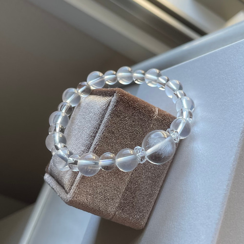 水晶（レーザー加工）、ミルキークォーツのブレスレット ブレスレット