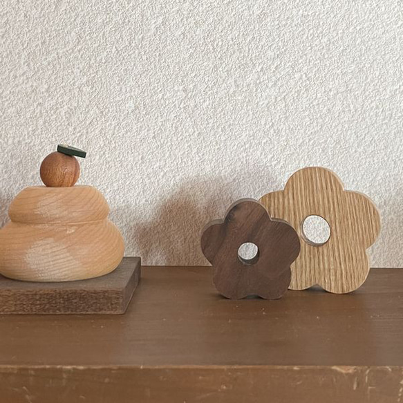 お花 ５個セット｜フラワー オブジェ 置物 木製 無垢材 春 韓国 インテリア ひなまつり 七五三 4枚目の画像