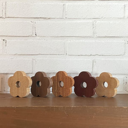 お花 ５個セット｜フラワー オブジェ 置物 木製 無垢材 春 韓国 インテリア ひなまつり 七五三 3枚目の画像