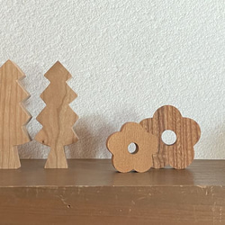 お花 ５個セット｜フラワー オブジェ 置物 木製 無垢材 春 韓国 インテリア ひなまつり 七五三 2枚目の画像