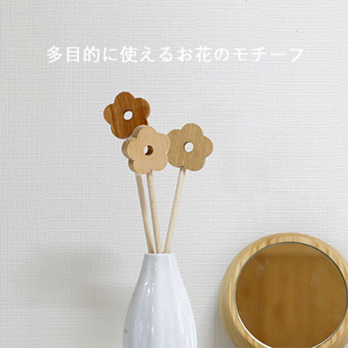 フラワー ピック ランダム 3本セット 春 木製 無垢 ひなまつり 韓国