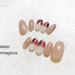 (151)ネイルチップ/ニュアンス/可愛い/上品/大人/ネイル/ネイルアクセサリー 6枚目の画像