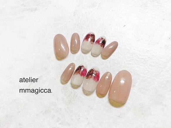 (151)ネイルチップ/ニュアンス/可愛い/上品/大人/ネイル/ネイルアクセサリー 6枚目の画像