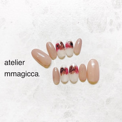 (151)ネイルチップ/ニュアンス/可愛い/上品/大人/ネイル/ネイルアクセサリー 2枚目の画像