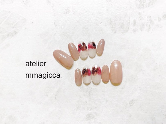 (151)ネイルチップ/ニュアンス/可愛い/上品/大人/ネイル/ネイルアクセサリー 2枚目の画像