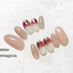 (151)ネイルチップ/ニュアンス/可愛い/上品/大人/ネイル/ネイルアクセサリー 4枚目の画像