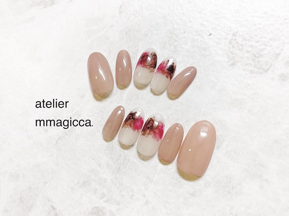 (151)ネイルチップ/ニュアンス/可愛い/上品/大人/ネイル/ネイルアクセサリー 5枚目の画像