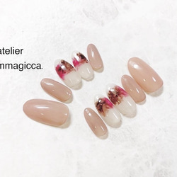 (151)ネイルチップ/ニュアンス/可愛い/上品/大人/ネイル/ネイルアクセサリー 3枚目の画像