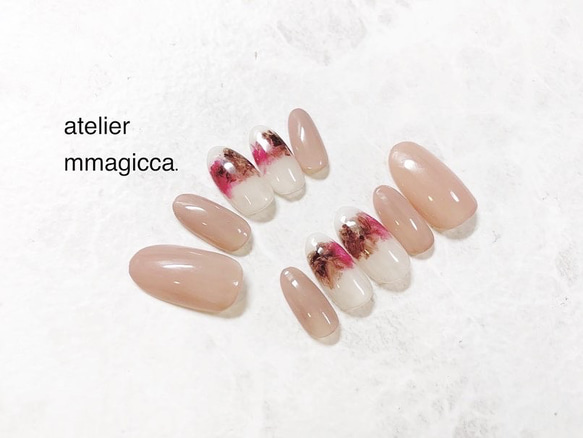 (151)ネイルチップ/ニュアンス/可愛い/上品/大人/ネイル/ネイルアクセサリー 3枚目の画像