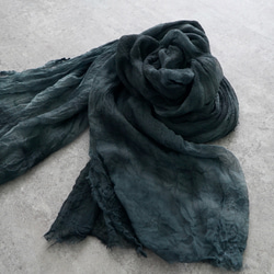 蓬鬆棉披肩/黑色斑駁/三河紡織 第6張的照片