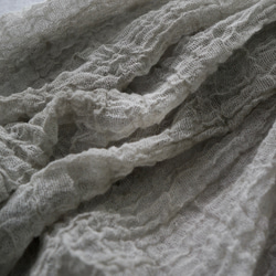 蓬鬆棉質披肩/卡其色斑紋/三河紡織 第9張的照片