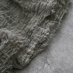 蓬鬆棉質披肩/卡其色斑紋/三河紡織 第8張的照片