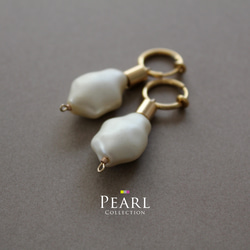 変形 Pearl イヤリングフープ 1枚目の画像