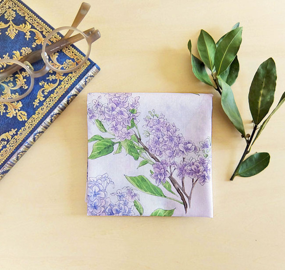 淡紫色手帕 - 棉質，稍大 - 也可用作圍巾 第1張的照片