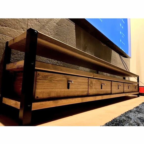 *W200㎝★引き出し５個付★ダークウォルナット★ワイドテレビ台★アイアン *W200㎝★引き出し５個付★ダークウォルナット★ワイドテレビ台★アイアン *W200㎝★引き出し５個付★ダークウォルナット★ワイドテレビ台★アイアン NAN1430166244(10900円)