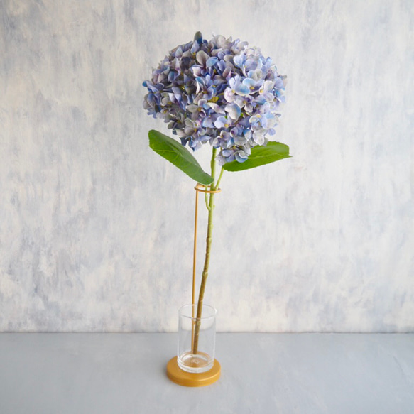花瓶　造花　草　フラワーベース　紫陽花 ブルーグリーンパープルグラデーション紫陽花】setゴールドワイヤー