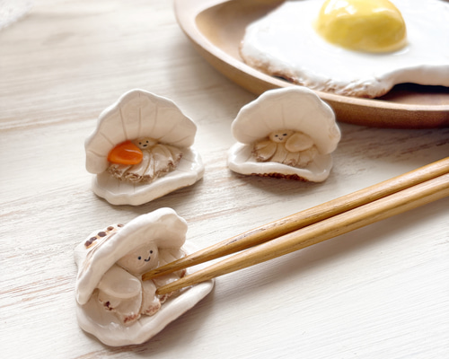 再販】帆立貝ちゃん 箸置き/ホタテ 貝 陶器【1個売り】 箸